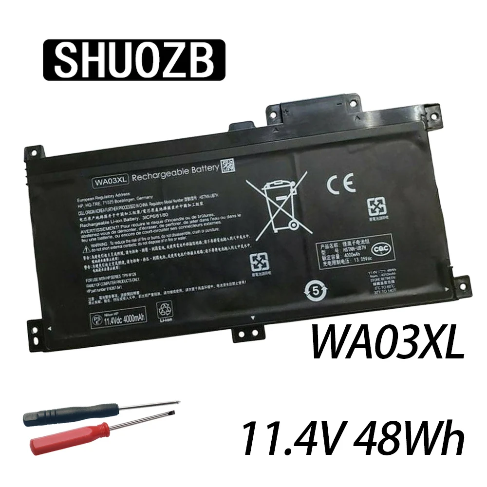 

SHUOZB WA03XL Battery For HP Pavilion X360 15-BR040NZ BR052OD BR068CL BR001TX BR012UR BR076NR TPN-W126 916367-541 916812-055