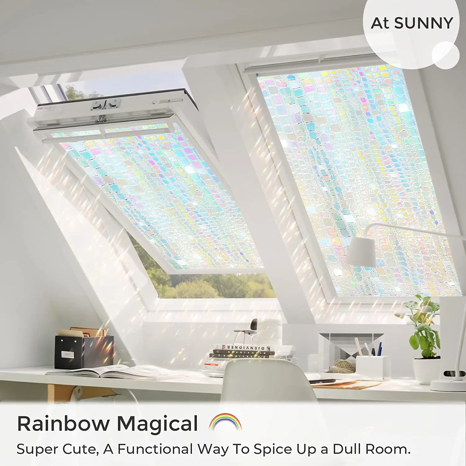 Stained Glass Window Film: Rainbow Window Film With 3d Holographic, Sun  Blocking Non-adhensive Window Stickers For Home Office - Decorative Films -  AliExpress