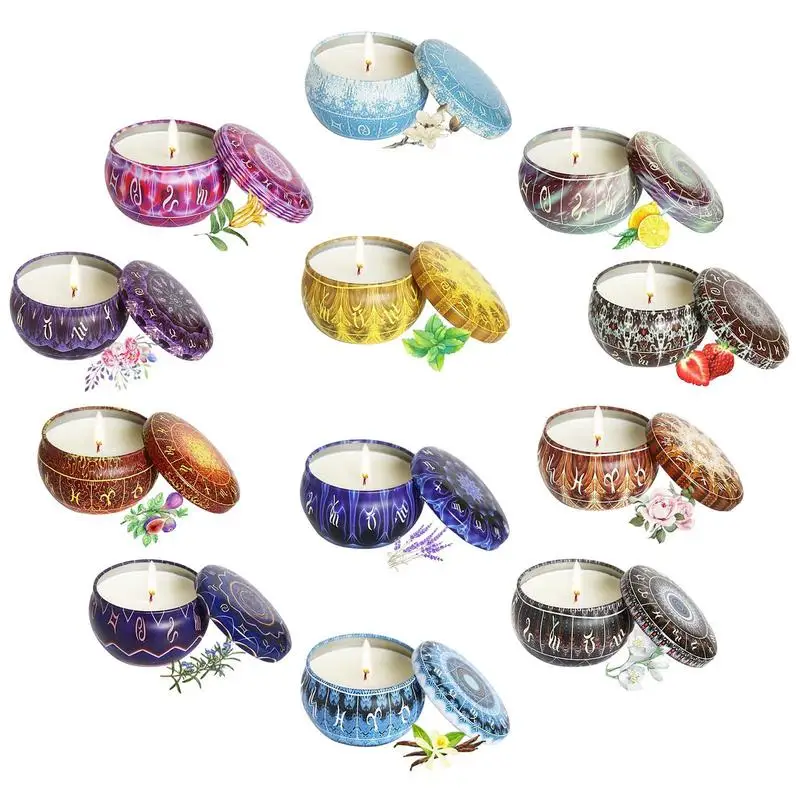 

Scented Candles Gift Set Set Of 12 Aromatherapy Candle Gifts Aromatherapy Candles Natural Soy Wax Candles Portable Travel Jar