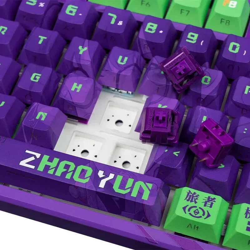 VALKYRIE VK87-ZHAOYUN 기계식 키보드, TFT 스크린, 3 가지 모드 무선 게임용 키보드, RGB 핫 스왑 개스킷, PC 게이머 액세서리