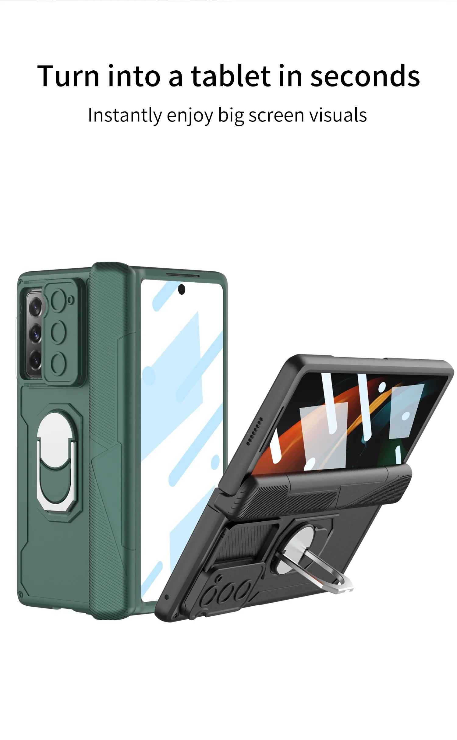 Magnetic Hinge Armor Plastic Case For Samsung Galaxy Z Fold 2 Outer Glass Protec