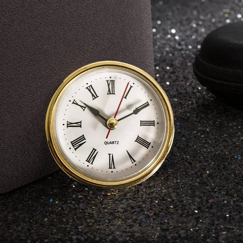 Wall Clock Movement Quartz Clock Movement Clock Accessory Kit Round Clock Insert Roman Numeral Clock Movement Bedside Table Watch Desk Decoration 65mm DIY Parts Accessories