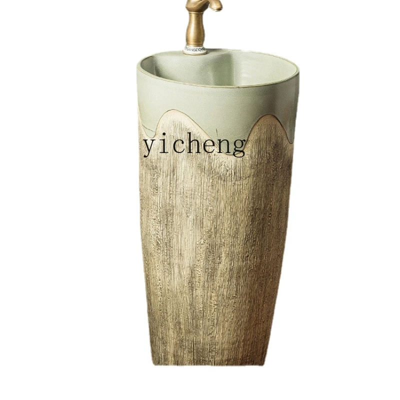 

Xl Balcony Integrated Column Washbasin Villa Floor Pedestal Basin Wash Basin
