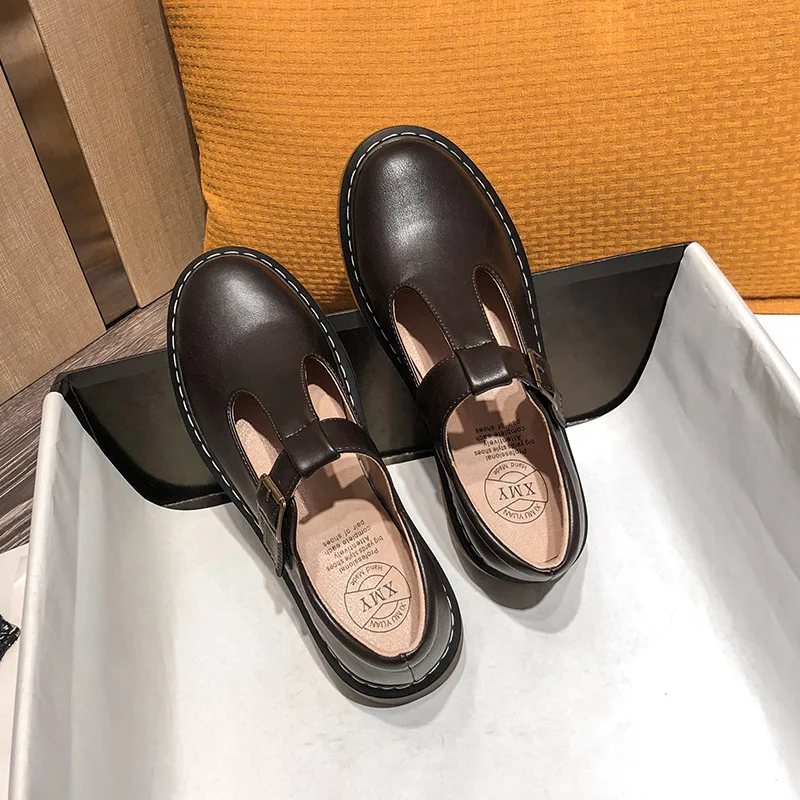 

Повседневные женские туфли оксфорды с круглым носком с закрытым носком лоферы с мехом женская обувь клоги на платформе кожаные Ретро слипоны большого размера