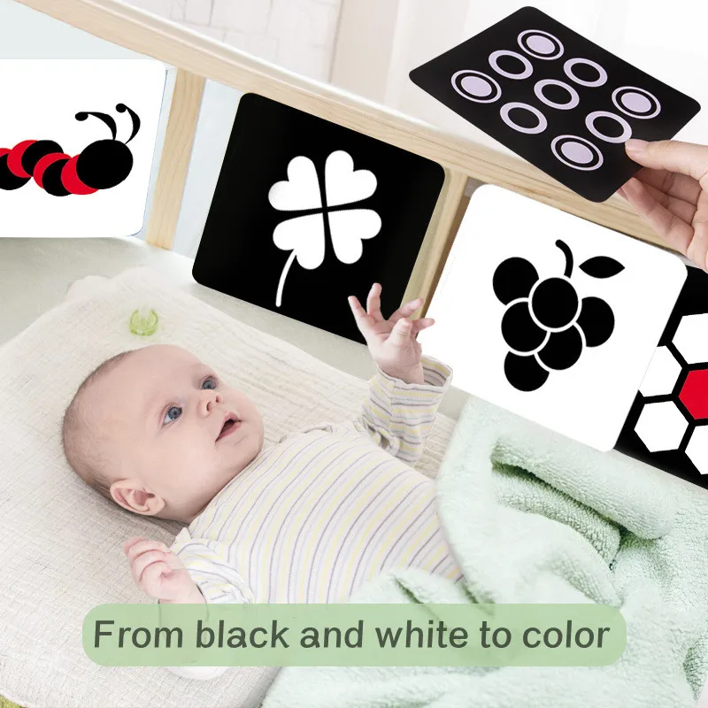 Montessori Baby Visual Card Black White Contrast Flash Cards For Kids