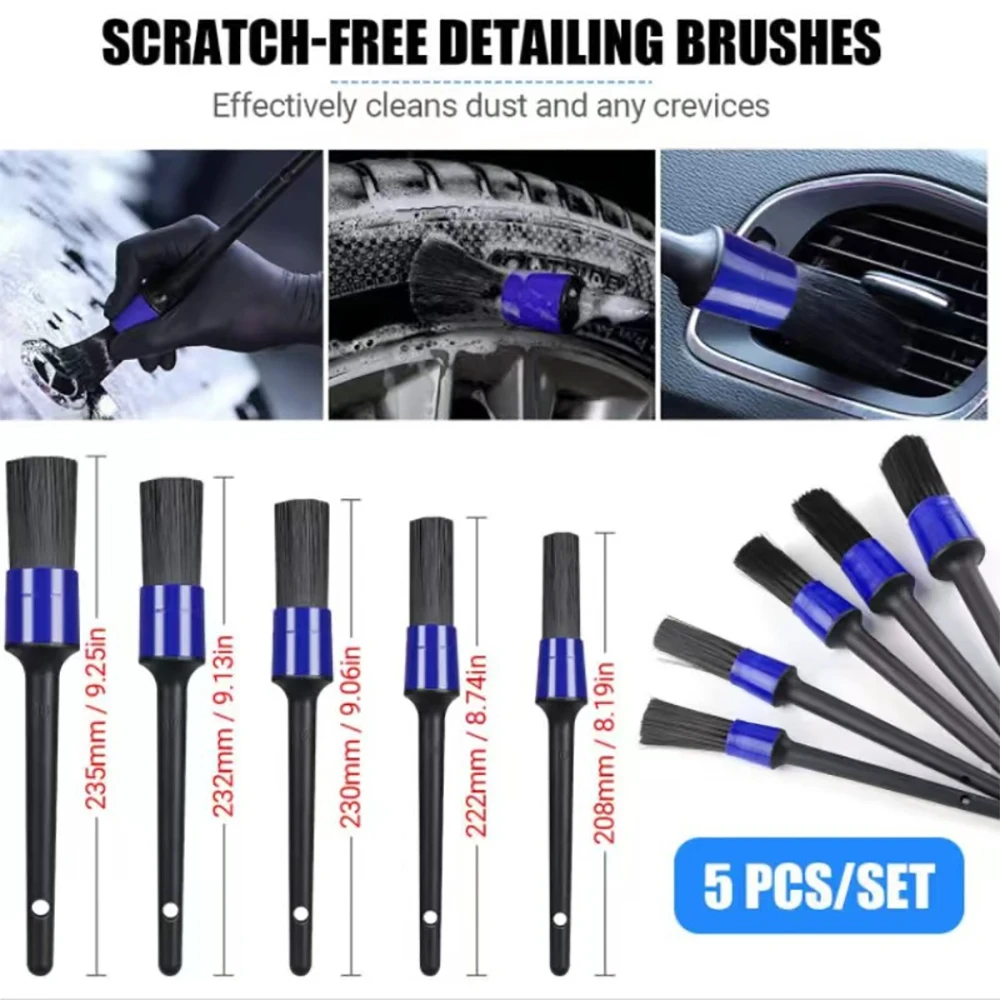 

NEW 5pcs Detailing Brush Set Car Brushes Car Detailing Brush For Car Cleaning Detailing Brush Dashboard Air Outlet Wheel Brush