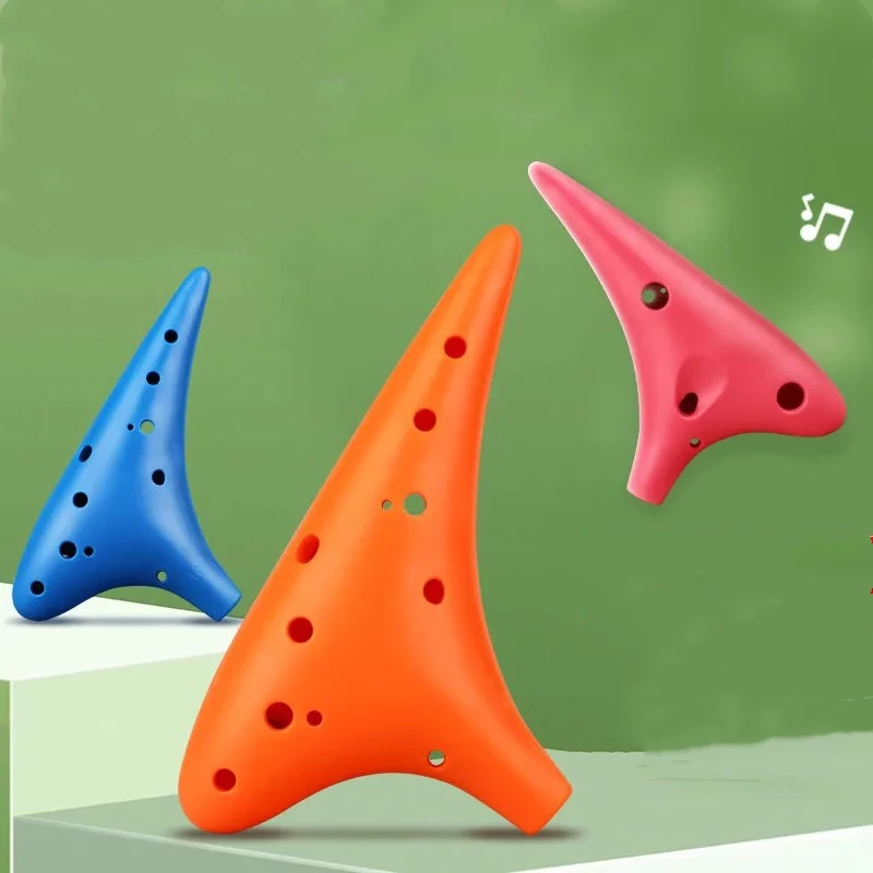 1PC 12-hole Ocarina Resin Plastic Alto C Tuning Ocarina Multicolor Flute Adult Children's Instrument