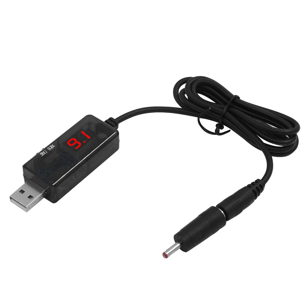 Universal USB Power Boost Cable - DC 5V to 9V/12V Step-Up Converter with 5.5mm Plug