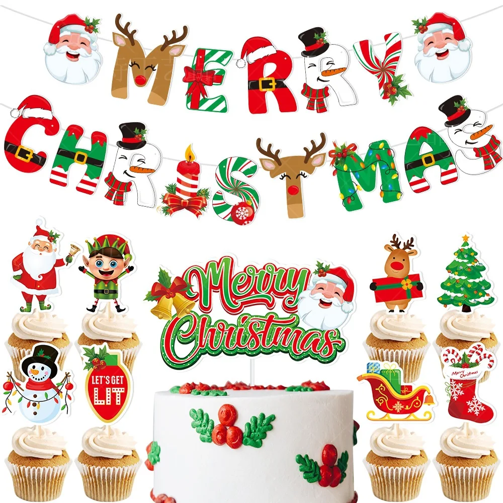 merry-christmas-cake-flags-santa-claus-elk-elf-snowman-banner-cupcake-topper-xmas-tree-bell-party-cake-baking-decor-diy-aliexpress