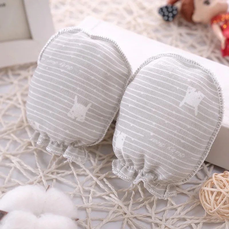 5 Pairs Anti-Scratch Gloves For Babies Cotton Cute Newborn Mittens 0-3 Months Baby Boy Girl Accessories 2