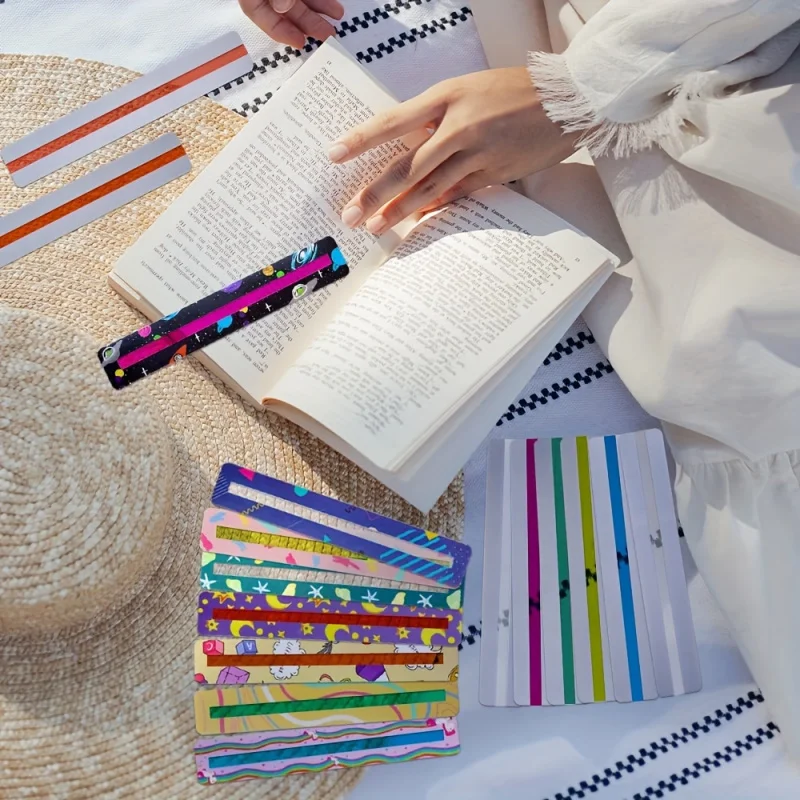 Guided Reading Highlight Bar Color Overlay Bookmarks Help Dyslexia Reading Tracker Ruler ADHD Tools 16 Pcs