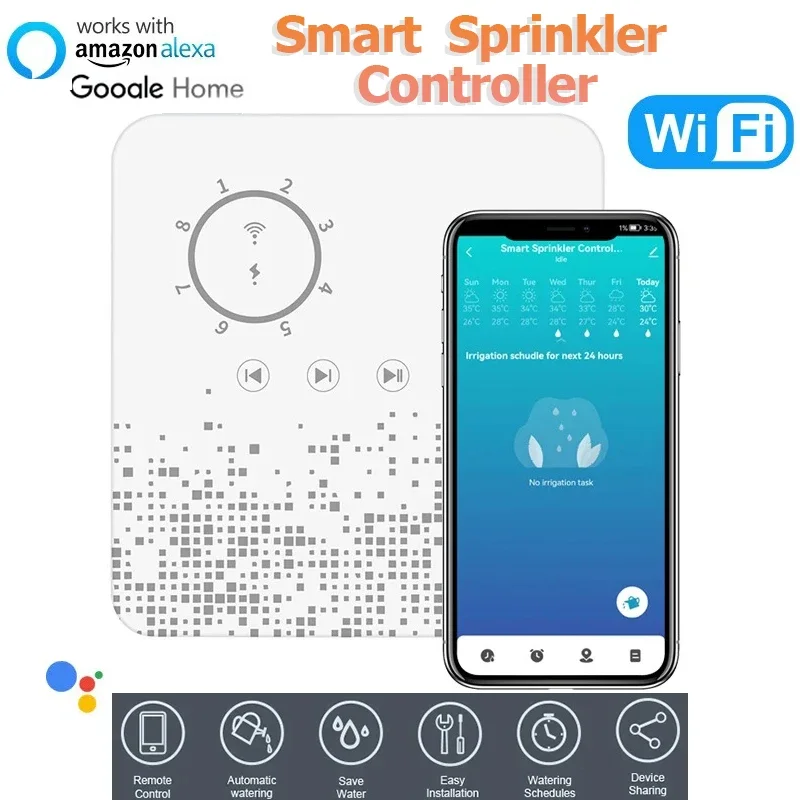 ตัวควบคุมรดน้ำอัจฉริยะ WiFi 8 โซน ควบคุมได้จากระยะไกล
