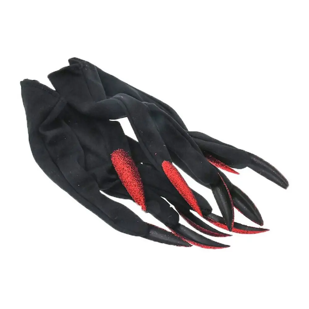 

1Pair Cool Halloween Props Ghost Claw Gloves Women Long Nails Full Finger Wrist Gloves Cosplay Theme Party Witch Gloves