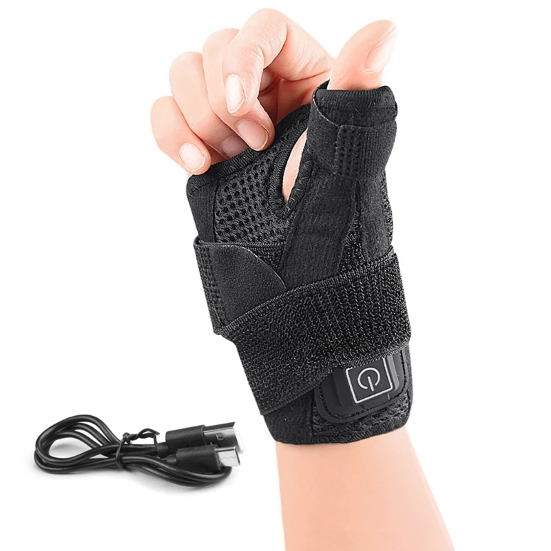 USB Electric Heated Wrist Brace for Women and Men Wrist Heating Pad with 3 Heat Settings Heated Wrap Warmer