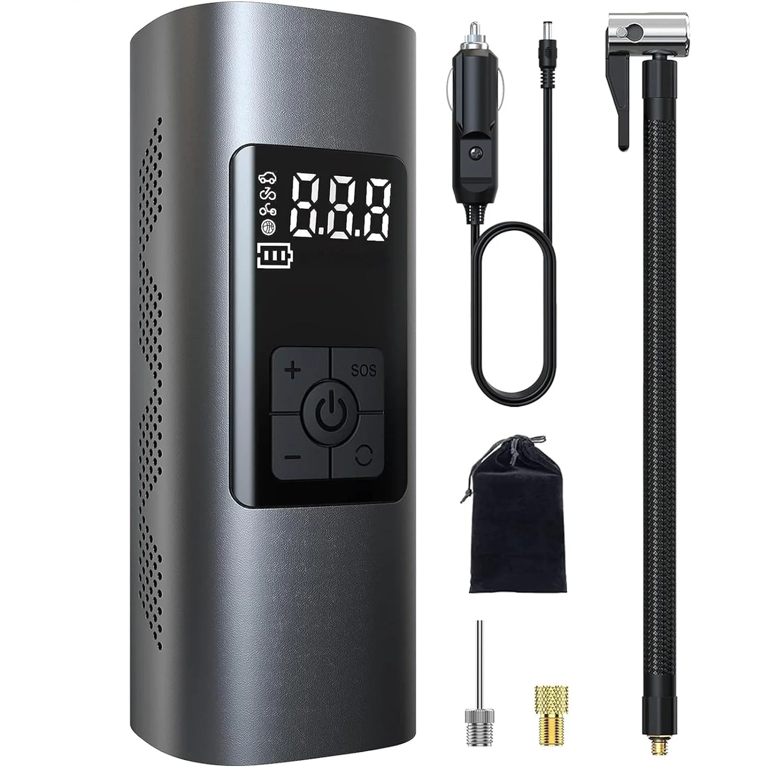 Wireless Inflatable Pump Car Air Compressor Mini Electrical Air Pump Dual-use for 6000mAh Power ...