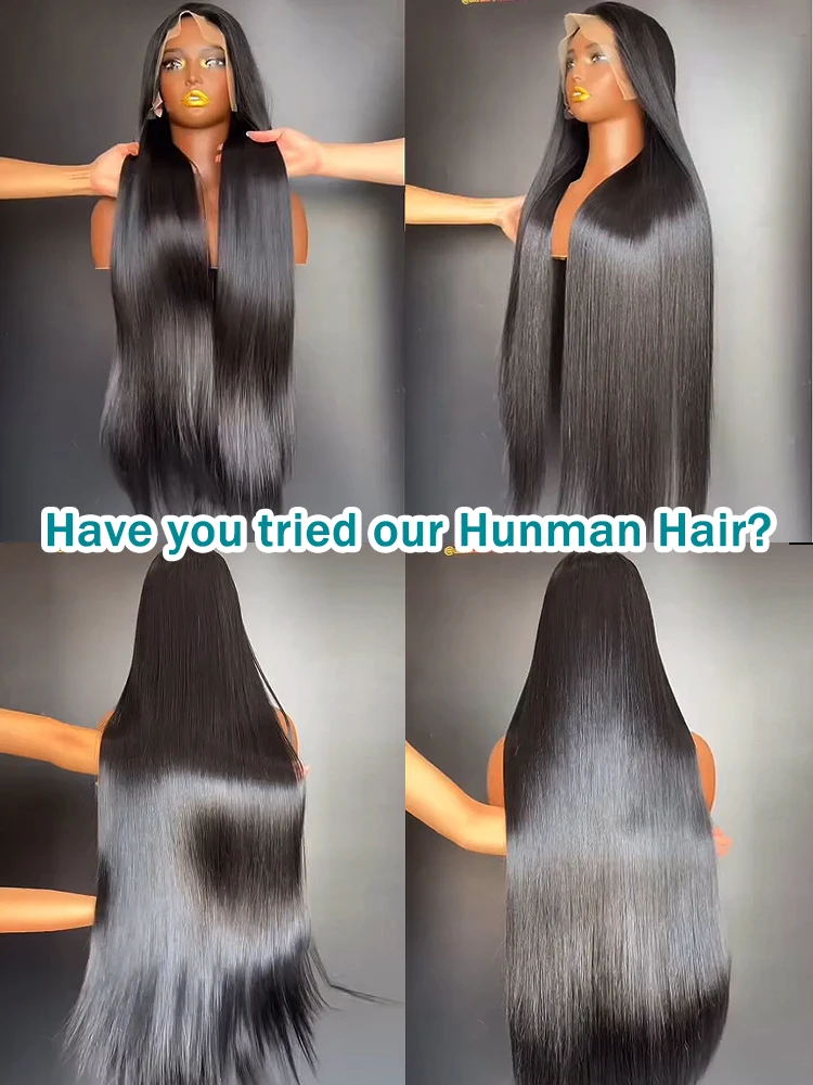 Human Hair Wig 250 Density 40 Inch Transparent Bone Straight 13x4 13x6 HD Lace Frontal Pre Plucked For Women