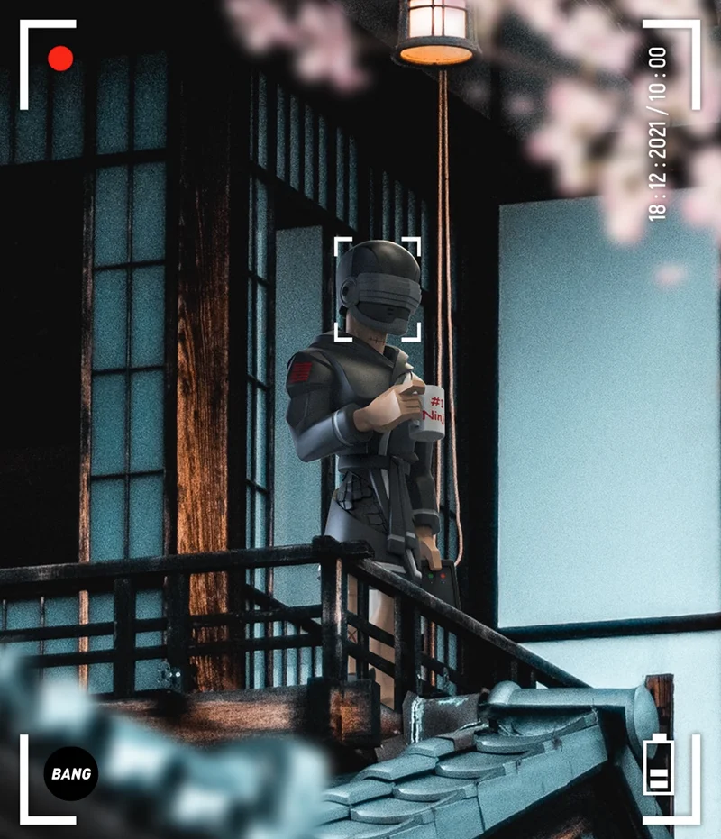 한정판 콜라보레이션 마이티 잭스 오프워크 G.I. 조 스네이크 아이즈 가면 닌자 컬렉션 장식 모델 장난감 선물