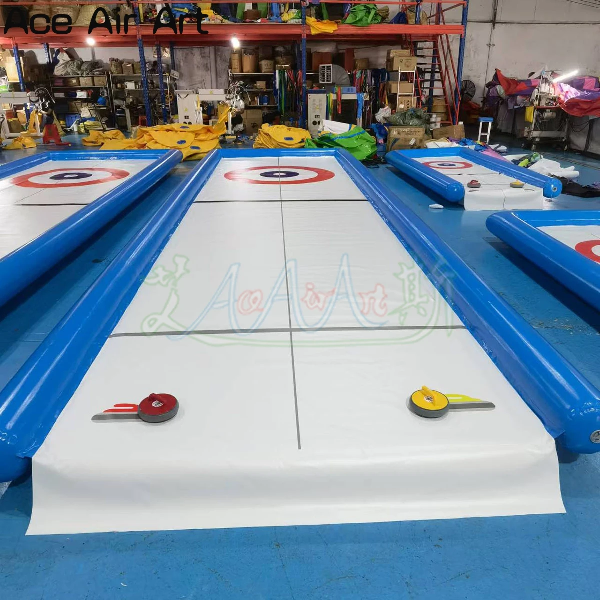 Inflatable Curling Track Outdoor Air Interactive Game Curling Court with Curlings for Sports or Fun 3