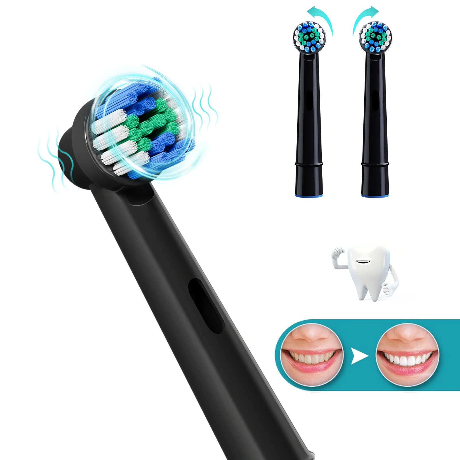 8x Replacement Toothbrush Heads Compatible with Oral B Braun Professional Electric Brush Heads 1000 1500 3000 6000 7000 7500