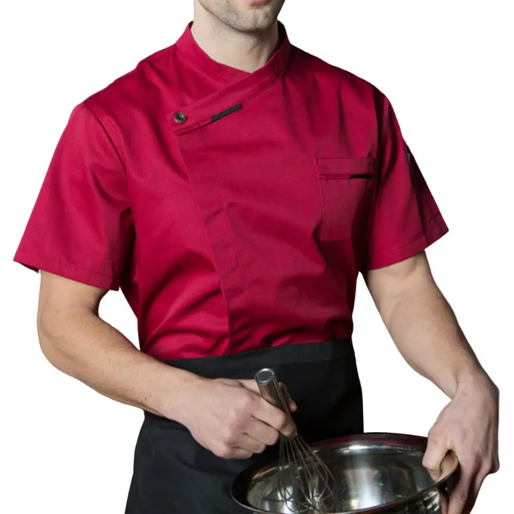 Chef Uniform Unisex Kitchen Bakery Catering work Cook Short Sleeve shirt Breathable Chef Jacket Bakery Tops chef uniform