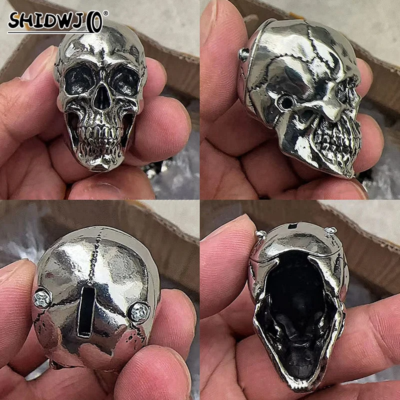 Gothic Skull Key Pendant: Metal Key Cover and Witchy Car Accessory