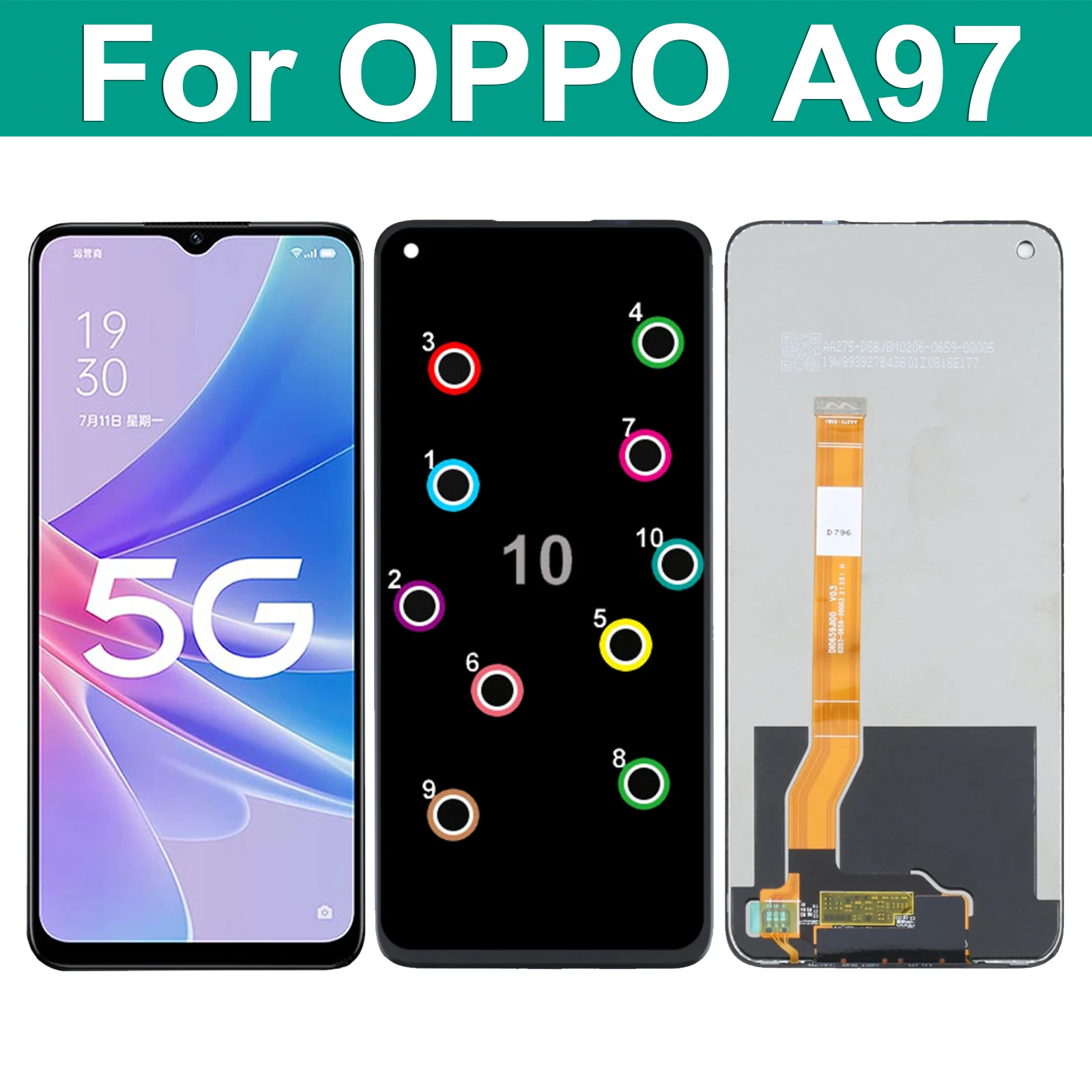 

6.6'' Original For OPPO A97 LCD Display Touch Screen Digitizer Assembly