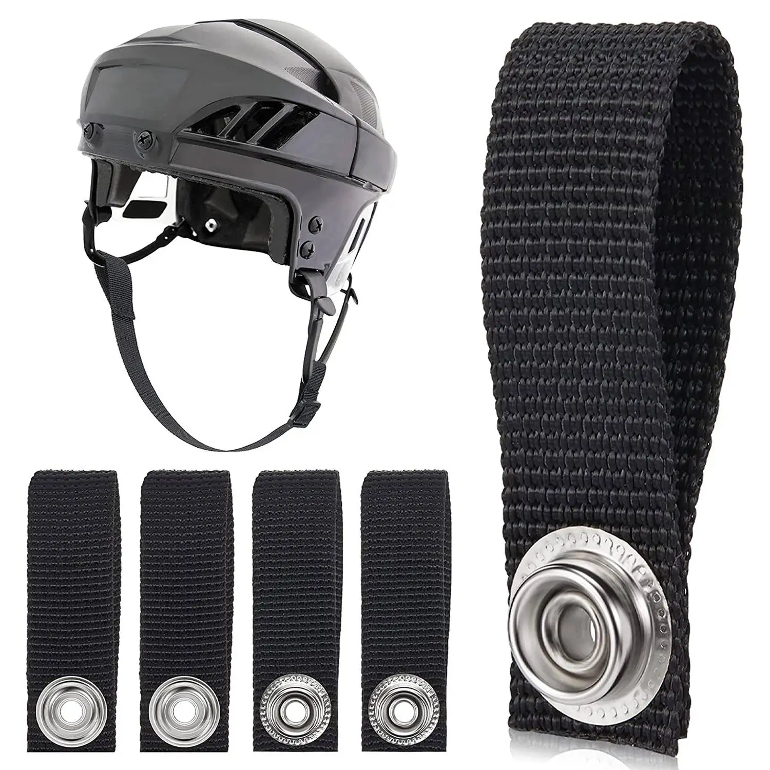 

Hockey Helmet Chin Strap Detachable Helmet Loops Hockey Chin Strap Helmet Strap with Single Snap Hockey Helmet Accessory