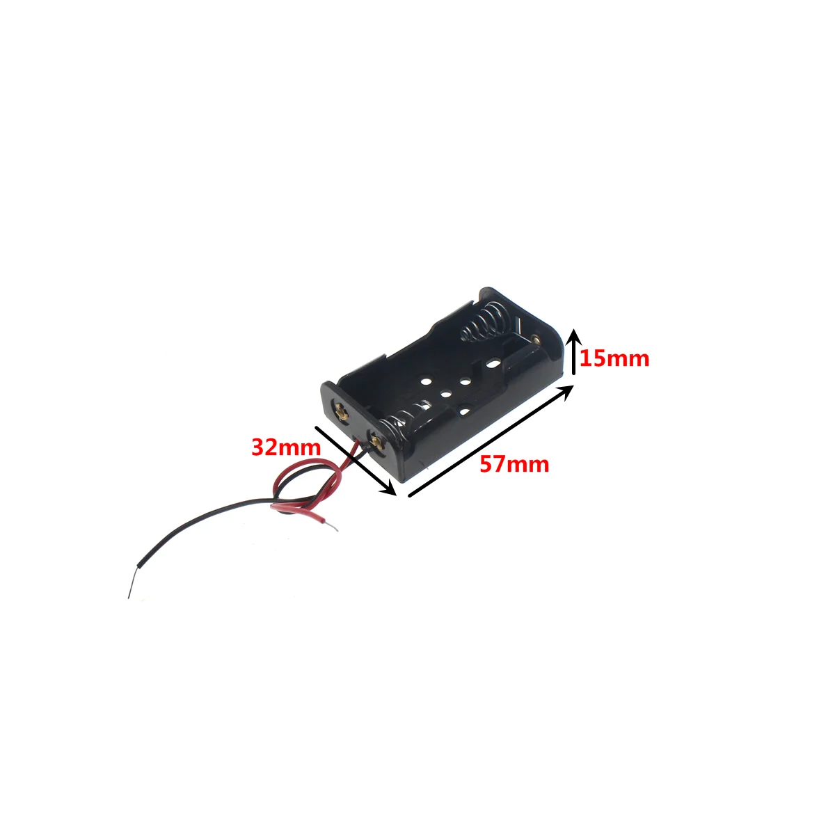 5PCS DIY 2x AA Battery Holder Storage Box Case with DC 5.5x2.1mm XH2.54 PH2.0 SM-2P Power Plug