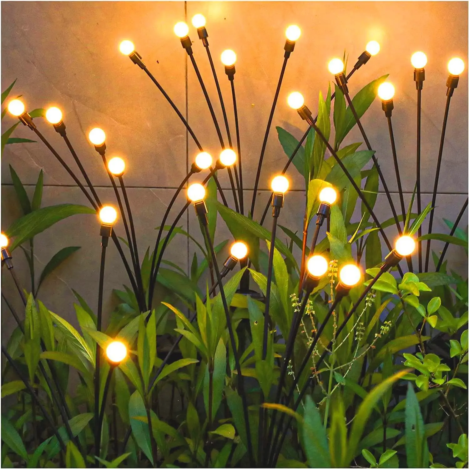 outdoor solar lights 4led 6led 8led warm light waterproof wall lamp up and down luminous garden decoration solar lamp LED Solar Light 6LED/10LED Garden Decor Firework Lamp Firefly Outdoor IP65 Waterproof  Lights Garden Decoration Camping