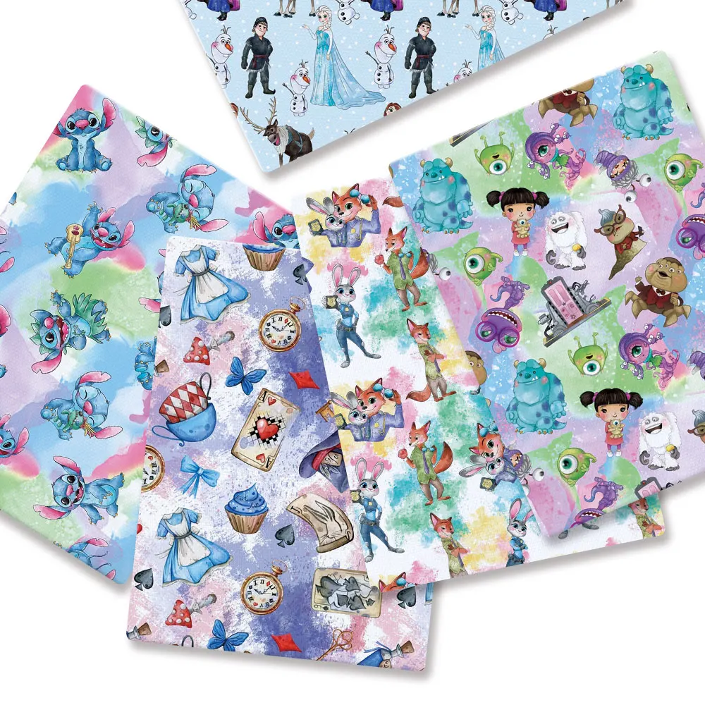 Collection Tissus Disney: Héros & Fonds Aquarelles Magiques