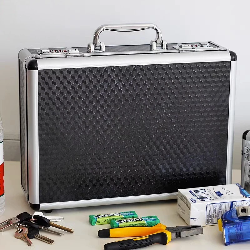 

Portable Toolbox Insurance Box Document Storage Equipment Aluminum Alloy Tool Case Multifunctional Hardware Instrument With Lock
