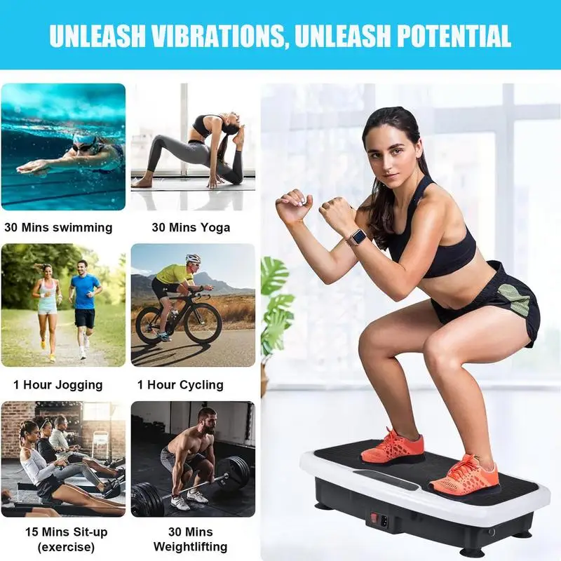 Exercise Vibration Plate Machine Electric Fitness Vibration Board 5 Exercise Modes Shake Board Non-Slip Vibrate Stand For Home G