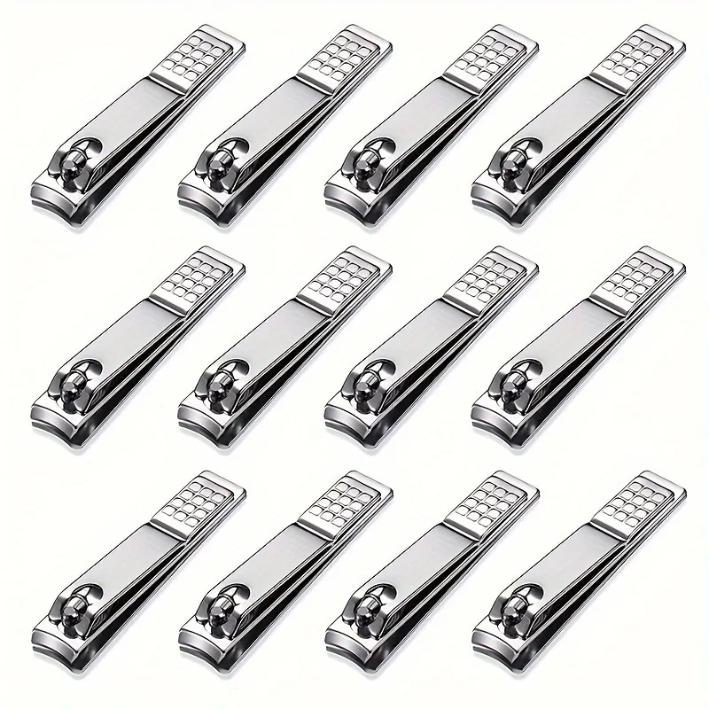 12Pcs Stainless Steel Nail Clipper Set for Women and Men – Fingernail and Toenail Cutter