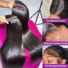 34 Inch Vietnamese Hair Bone Straight Glueless Wigs Human Hair Lace Frontal Wig 7X5 Ready to Wear Wig Preplucked Raw Virgin Hair 3