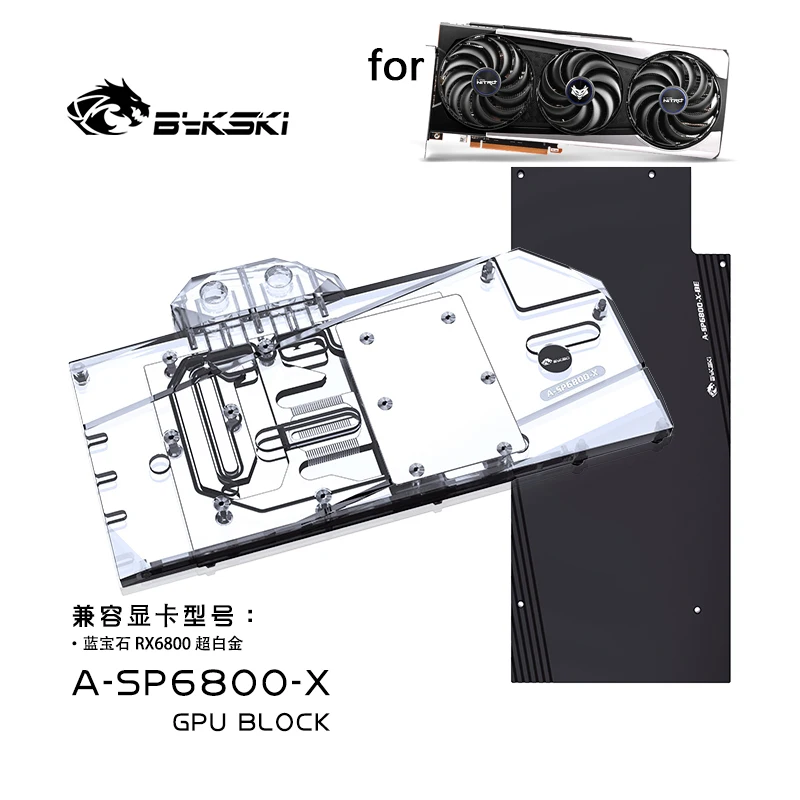 Bykski Water Block Uso Per Sapphire Radeon Rx 6800 Nitro + Gpu Card/Radiatore In Rame A Copertura Totale/Luce Rgb