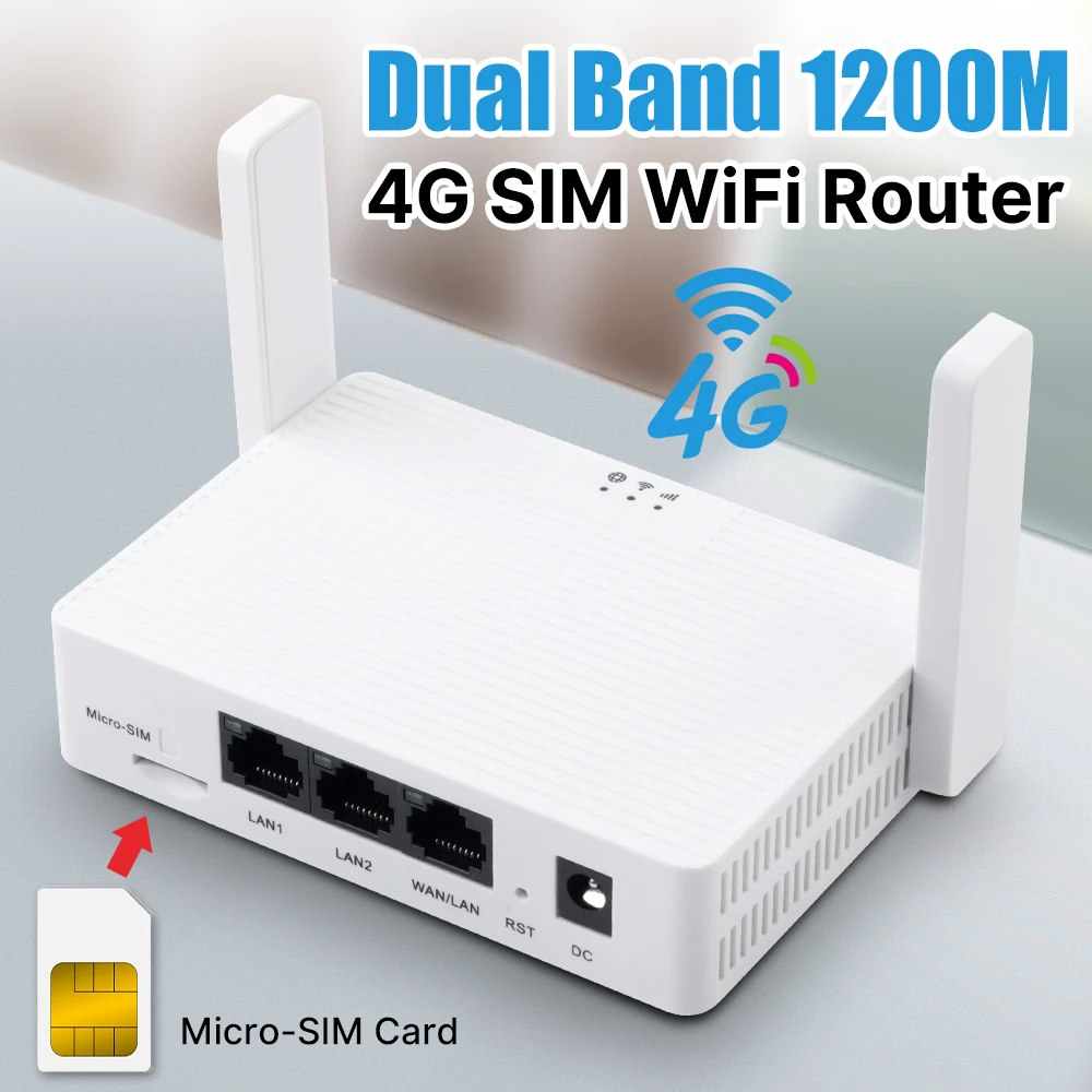 FENVI 2.4G 및 5G LTE 와이파이 라우터 SIM 카드, 유럽용 무선 와이파이 4G 5dBi 안테나, WAN LAN ...