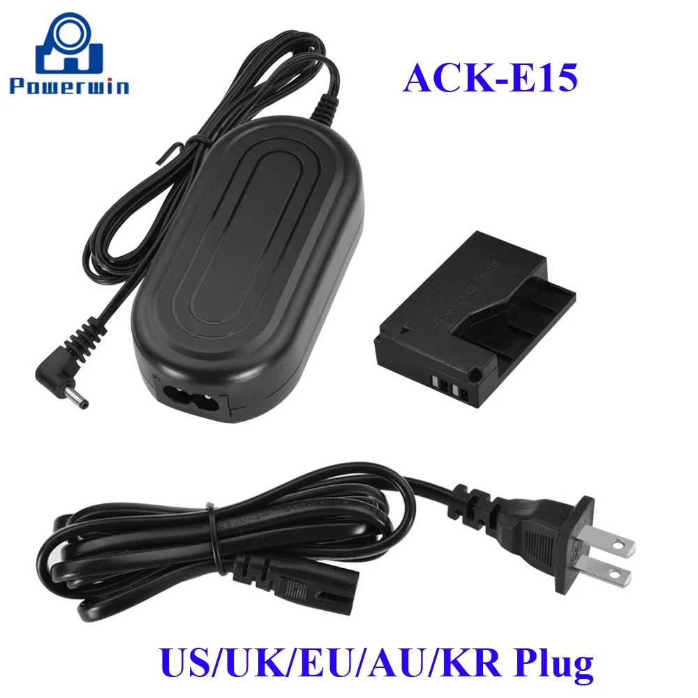 

Адаптер для камеры Powerwin ACK-E15, ACKE15 ACK E15, искусственный аккумулятор, источник питания переменного тока для EOS 100D Rebel SL1 X7 PowerShot SX70