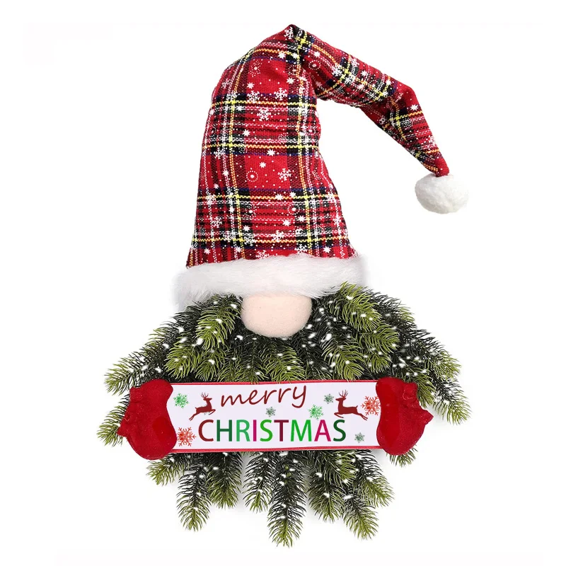 

2023 Рождественский венок Безликий старик подвеска «эльф» дверь окно подвесное украшение для дома Новогоднее праздничное украшение