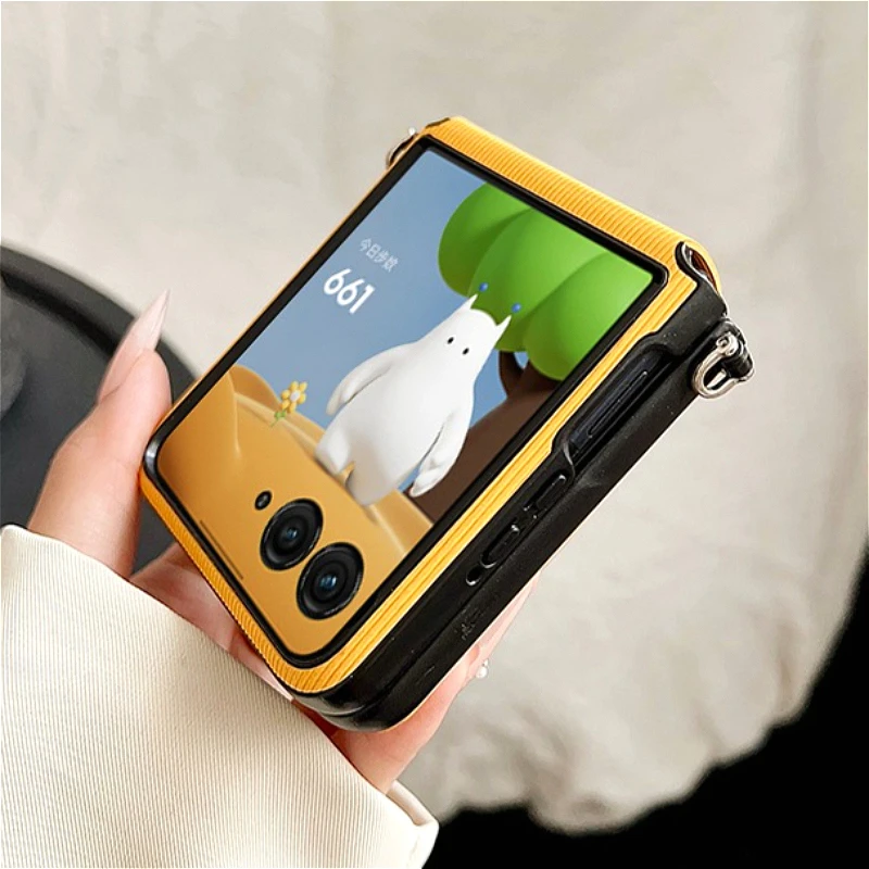 Luxury Vertical Stripe Shockproof Back Cover - Fashion Hinge Design