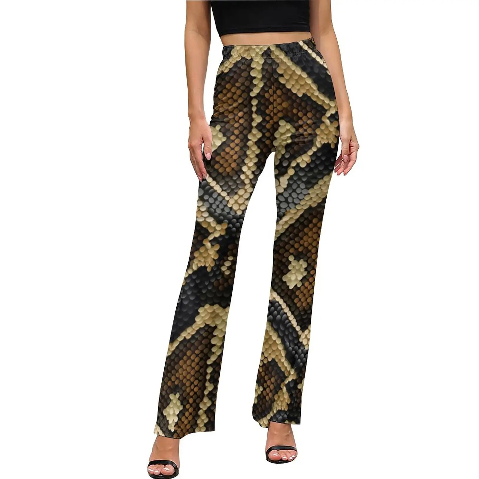 韓国商品/ORDES SNAKE EFFECT COTTON PANTS Snakeskin Print Casual Pants Faux Snake Skin Leather Pattern