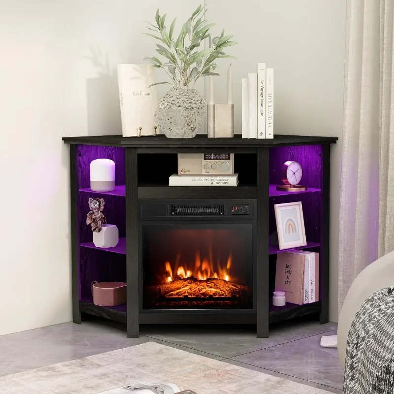 

45 Inches TV Stand with Fireplace Insert, Electric Fireplace Entertainment CenterOverheat Protection, Fit TVs up to 50 Inches