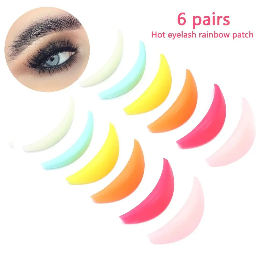 Eyelash Curling Aid Rainbow Applicator Tools Eyelash Extension 3D Eyelash Lifting Eyelash Curler Tool Silicone Eyelash Perm Pad