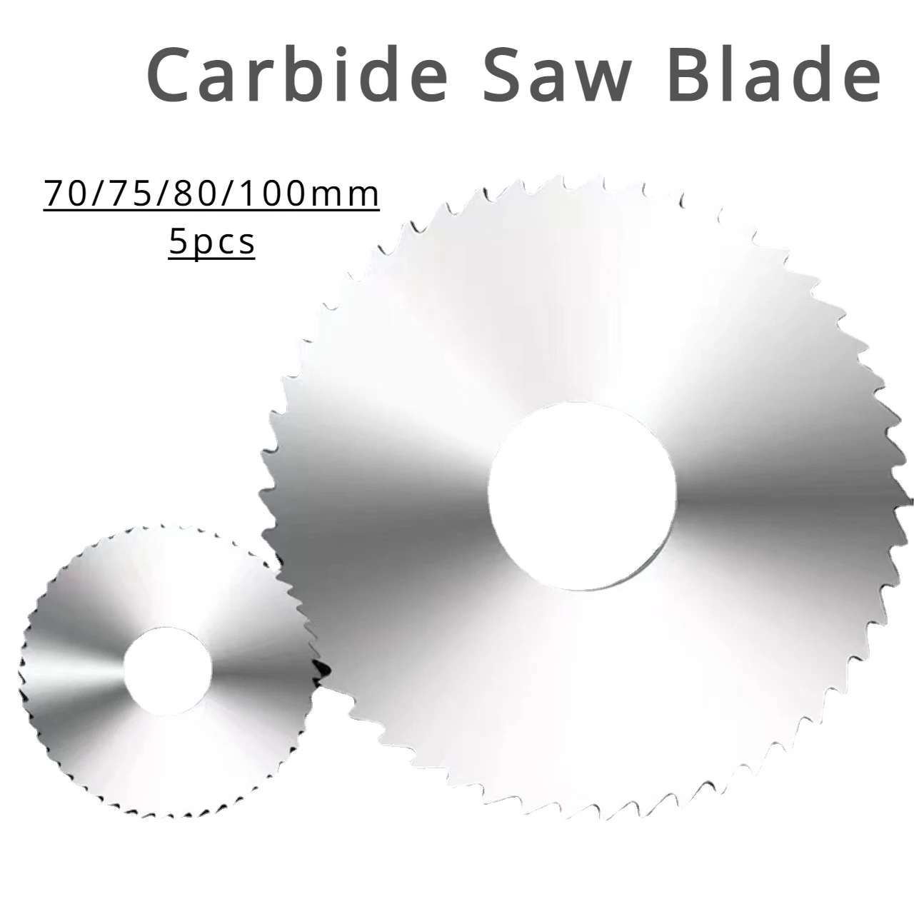 

70/75/80/100mm 5pcs Carbide Circular Saw Blade TCT Milling Cutter Slotting Cutting Disc Metal Tool Tungsten Steel