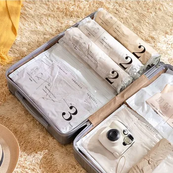 3768 Non-Pumping Hand Roll Vacuum Compression Bag Luggage Special Clothing Travel Storage Down Jacket Air Clothes Bag