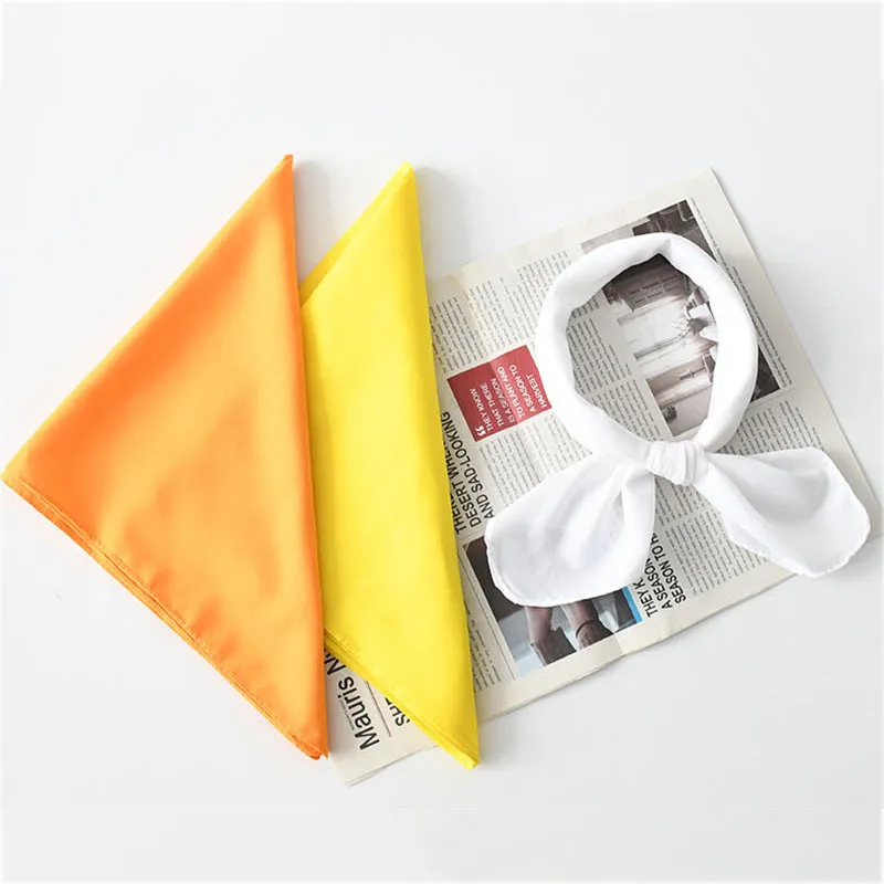 Fashion Hip Hop Bandana Polyester Square Scarf Men Women Headbands Solid Color Hijab Wrist Wraps Face Mask Handkerchief Scarves 3