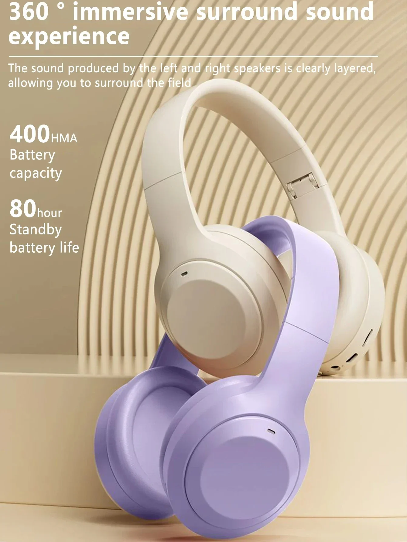Description Picture 5 of itemBluetooth5.3 M5 Wireless Headset HiFi Stereo Earphones Noise Cancelling Gaming Headband Foldable with Mic Earbuds