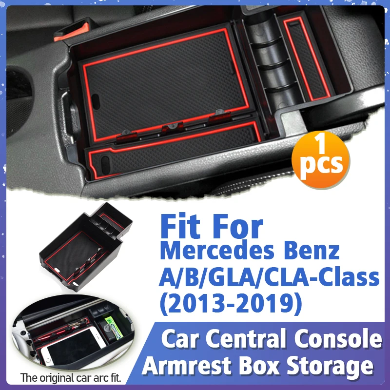 

Центральный подлокотник автомобильной консоли для Mercedes Benz A Class B Class CLA GLA W176 C117 X156 2013-2019, контейнер для хранения, аксессуары для интерьера