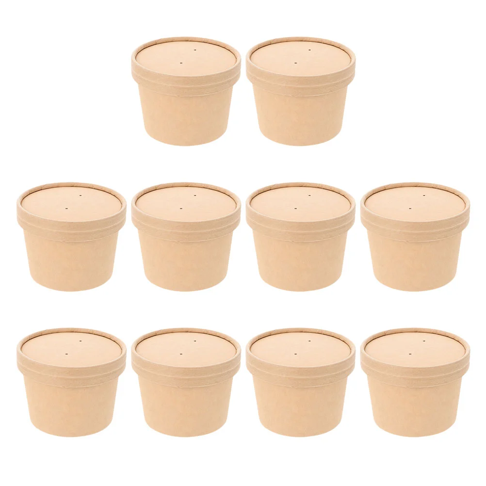 Disposable Paper Cups Soup Bowls Containers Ice Cream Yogurt