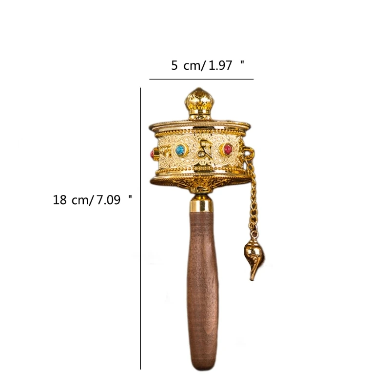 Tibetan Supplies Nepal Metal Six Word Scriptures Carvings Hand Cranking Swepts Bad Buddhist Prayer buddhist prayer item