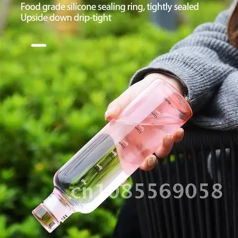 

Time Scale Travel Water Bottle Mug Student Transparent Large Capacity Water Cup Sports Portable High Borosilicate Glass CupTrav